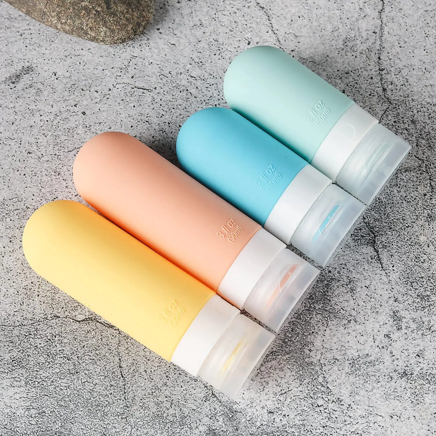 TSA-Approved Reusable Silicone Travel Bottles Set