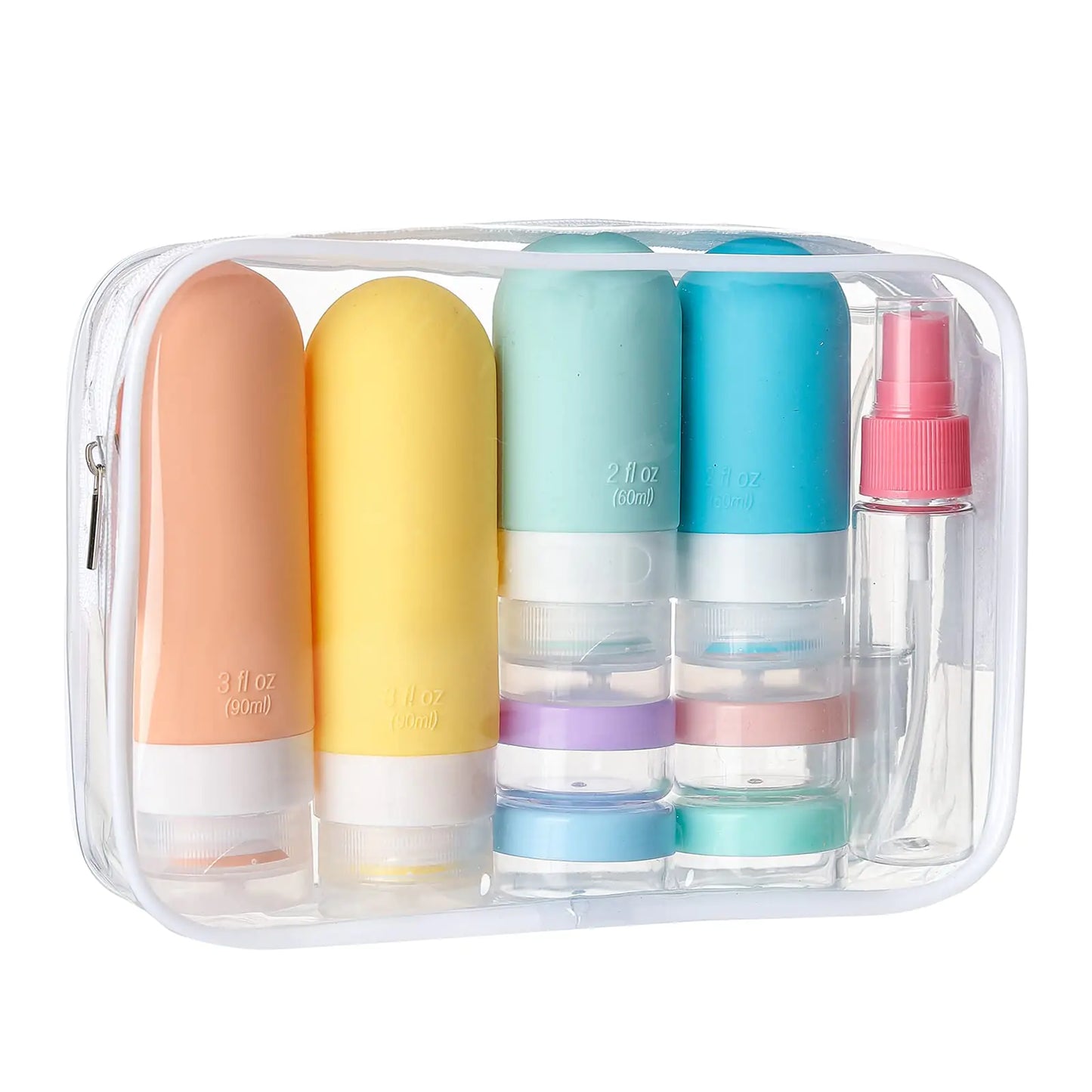 TSA-Approved Reusable Silicone Travel Bottles Set