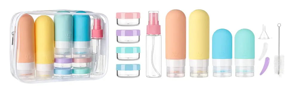 TSA-Approved Reusable Silicone Travel Bottles Set