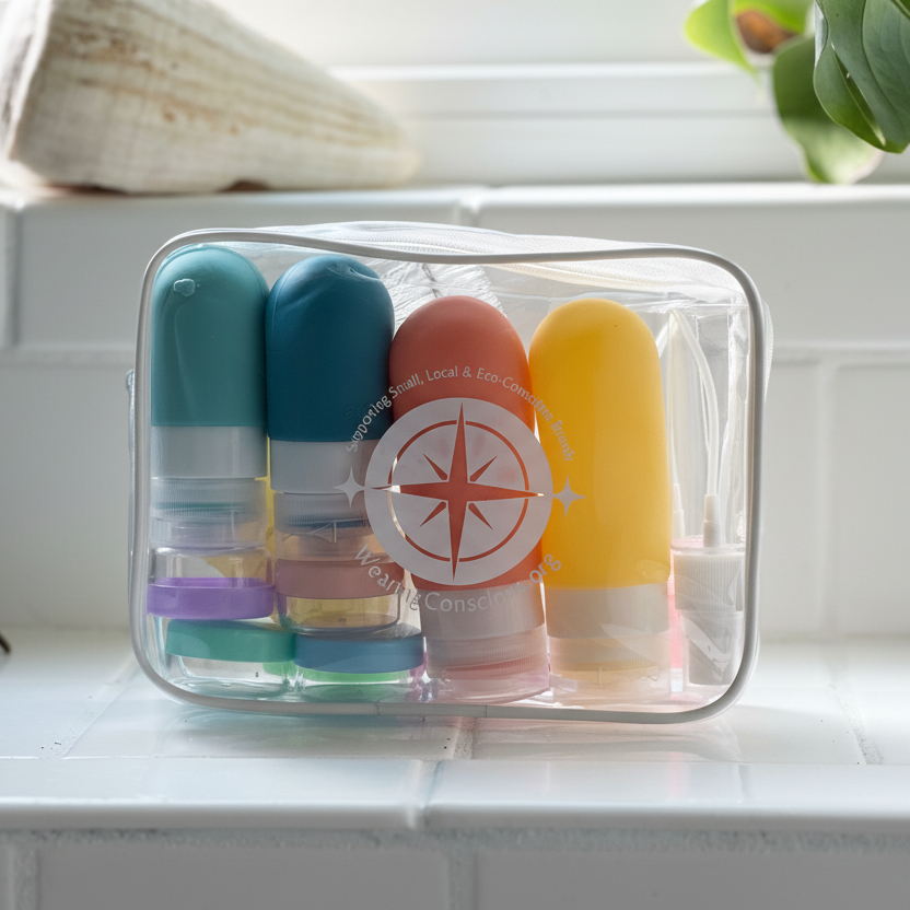 TSA-Approved Reusable Silicone Travel Bottles Set
