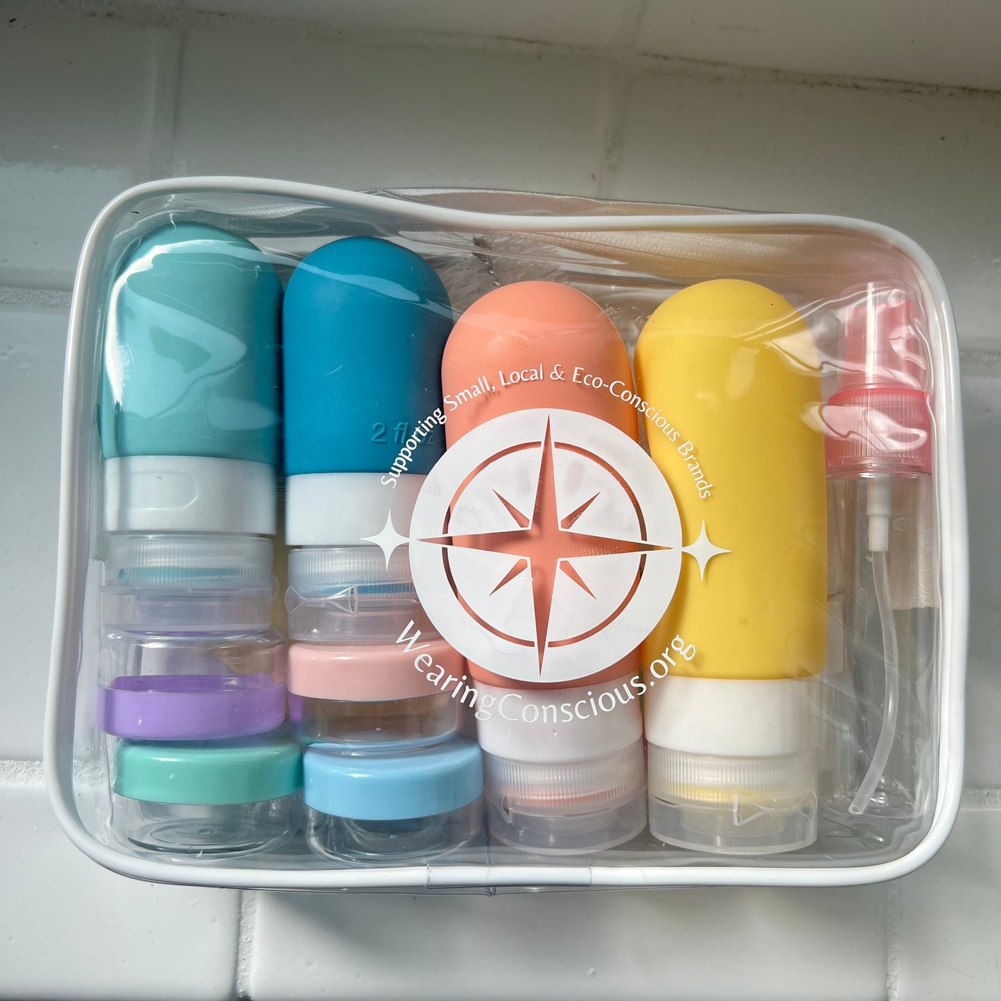 TSA-Approved Reusable Silicone Travel Bottles Set