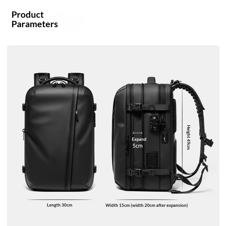 Vacuum Compression Travel Backpack — Built-In Electric Pump